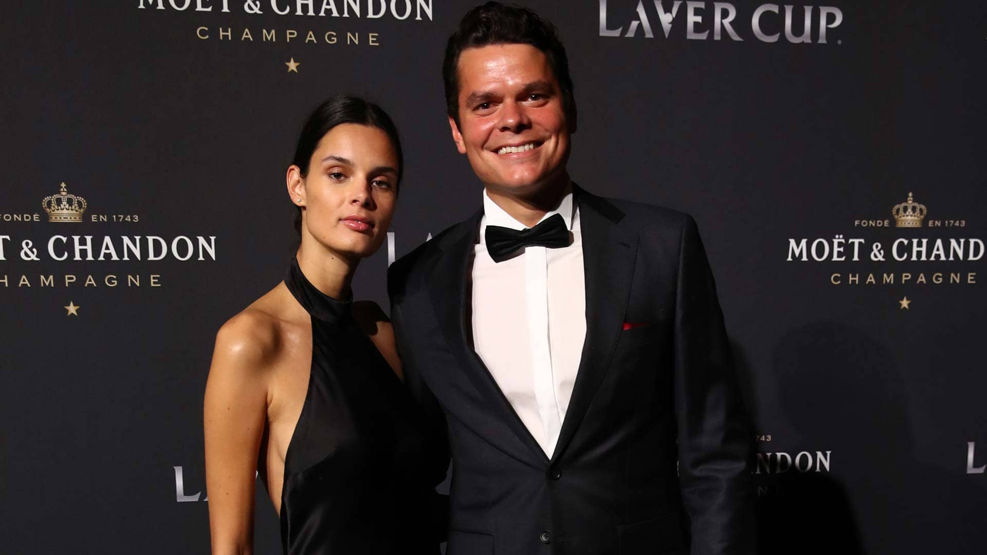 Camille Raonic and Milos Raonic at the Laver Cup in 2019.