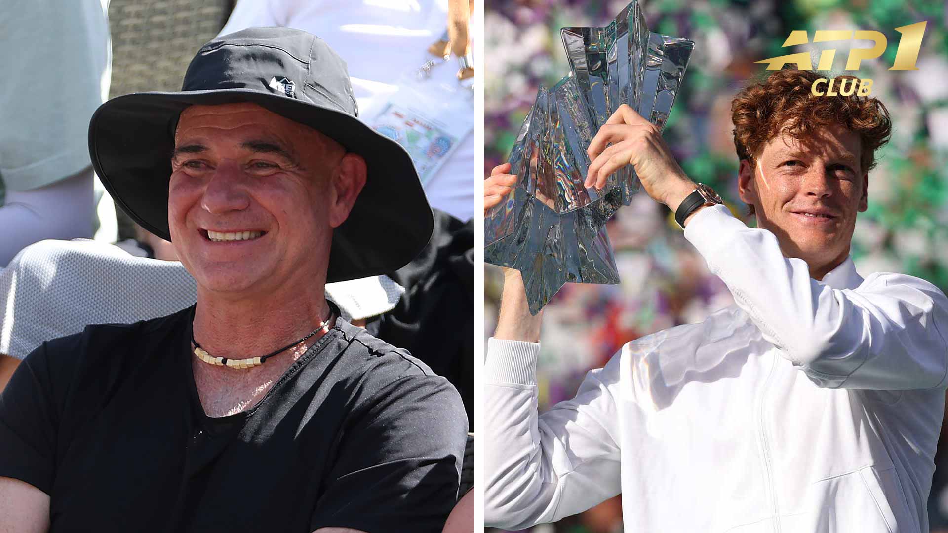 Andre Agassi was in attendance for Jannik Sinner's final victory Sunday in Indian Wells.