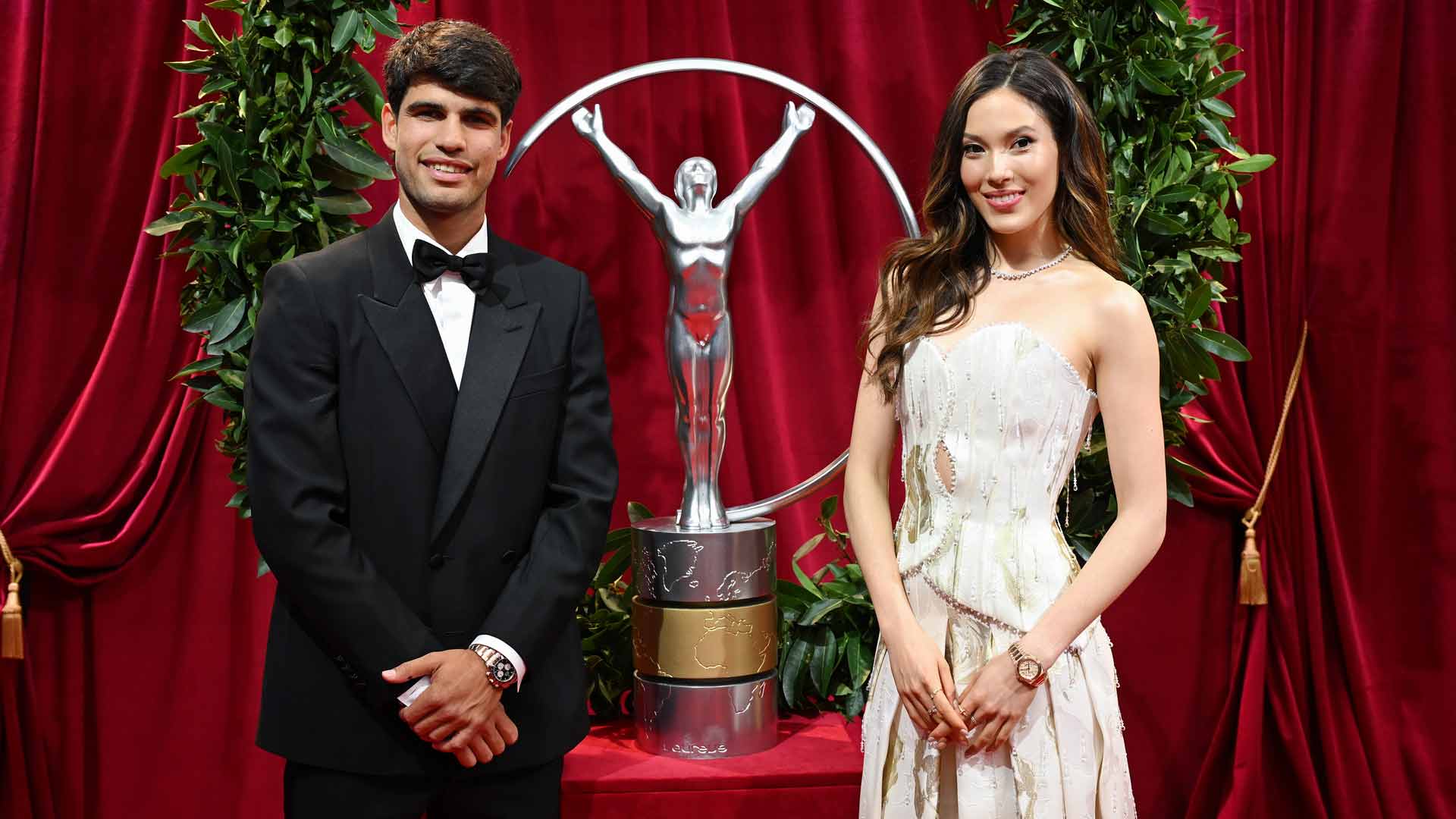 Carlos Alcaraz and Eileen Gu at the annual Laureus World Sports Awards.
