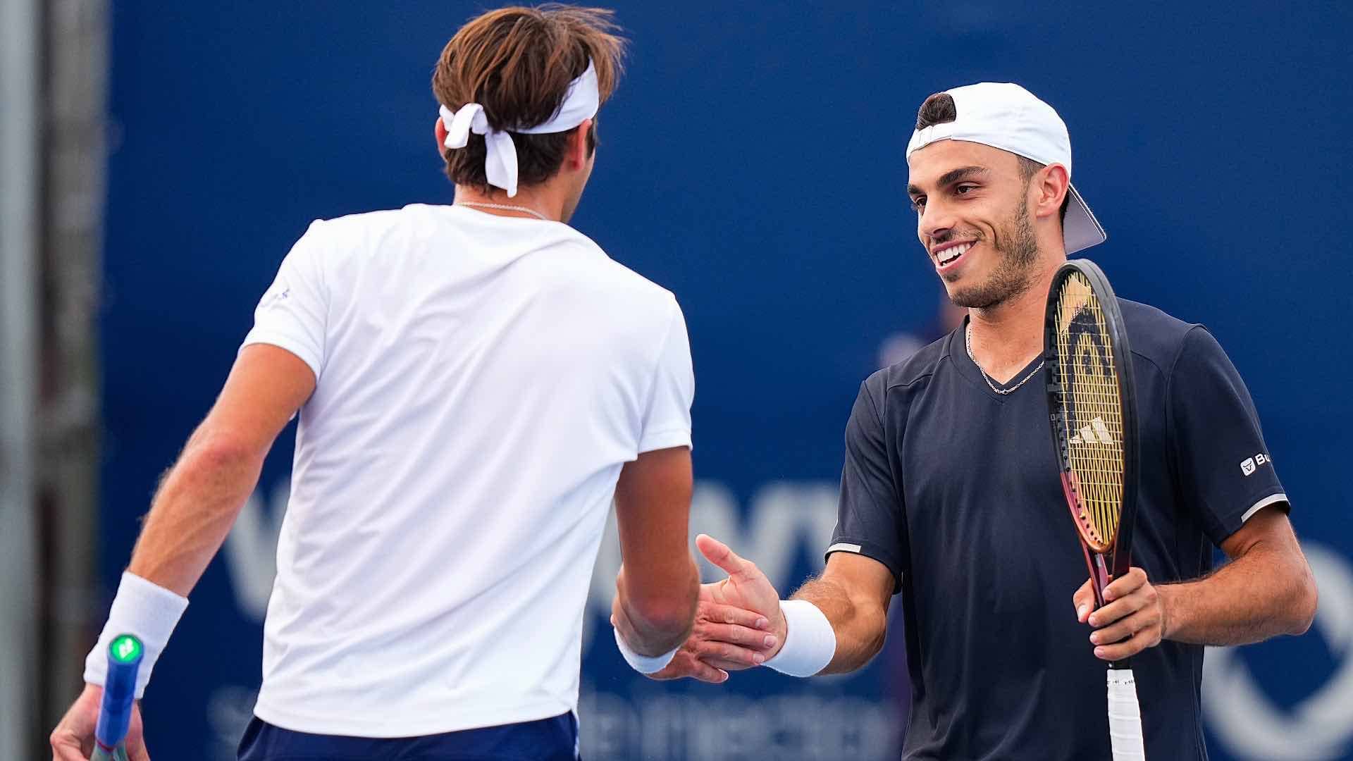 Tomas Martin Etcheverry and Francisco Cerundolo upset Julian Cash and Lloyd Glasspool in Montreal.