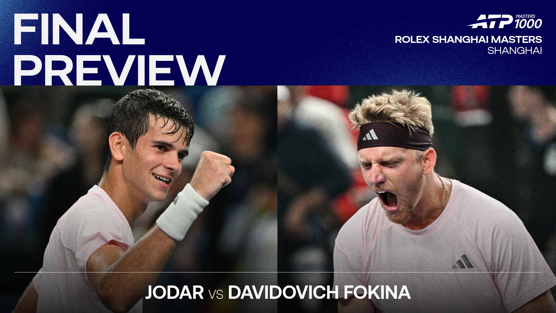 Rafael Jodar and Alejandro Davidovich Fokina will face off in the Rolex Shanghai Masters final Sunday.