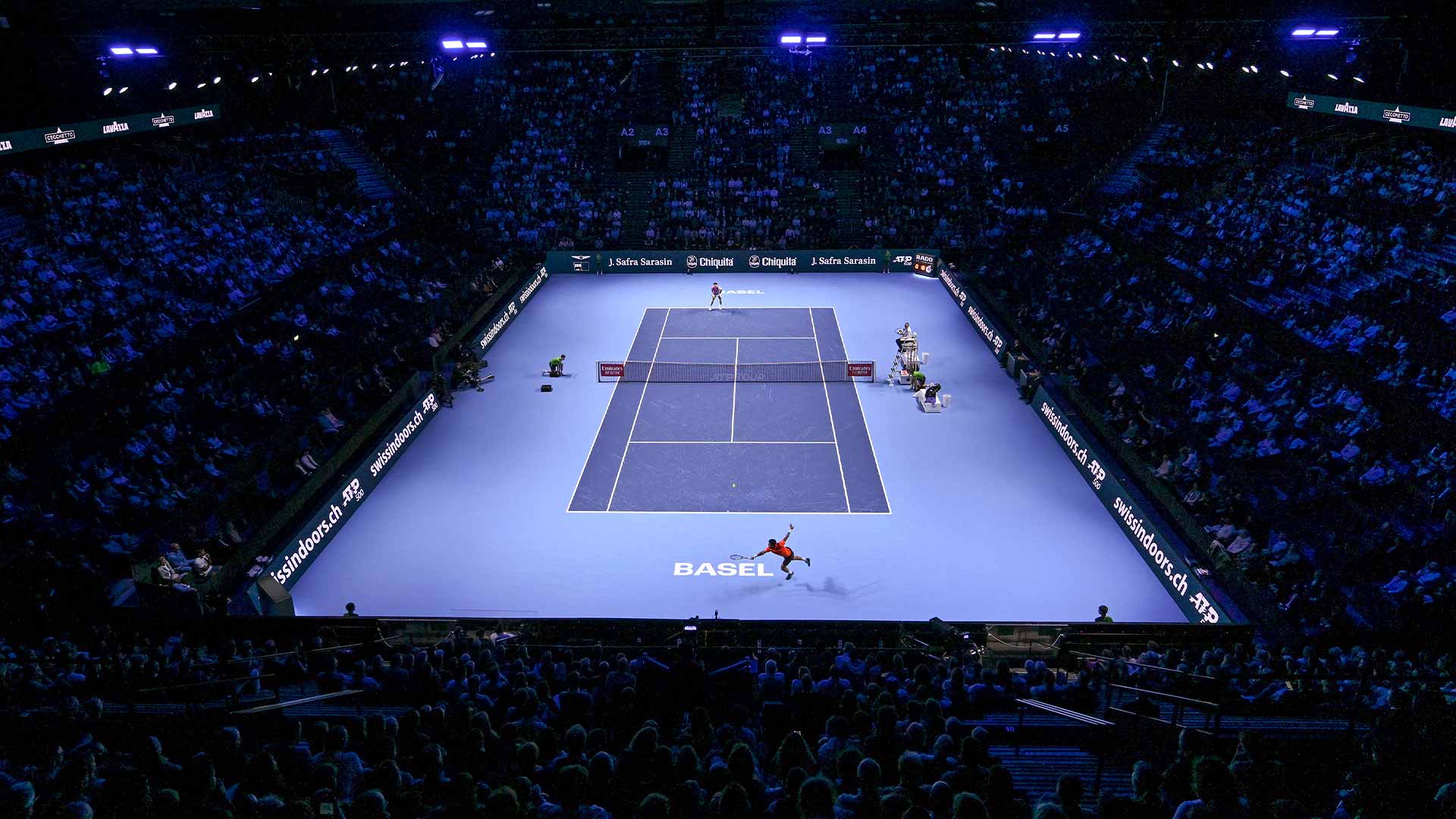 The Swiss Indoor Basel takes place at the St. Jakobshalle Basel in Switzerland.